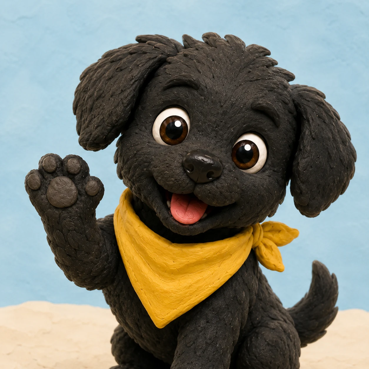 Little Black Puppy character portrait
