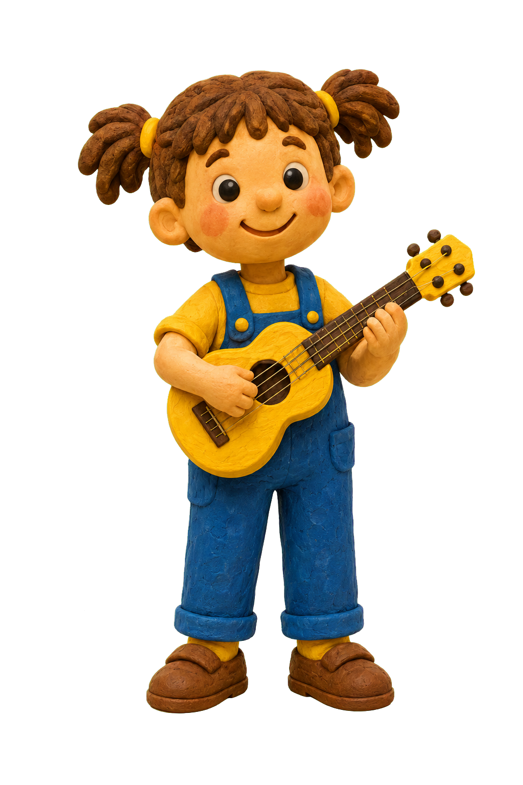 Alex playing a yellow ukulele