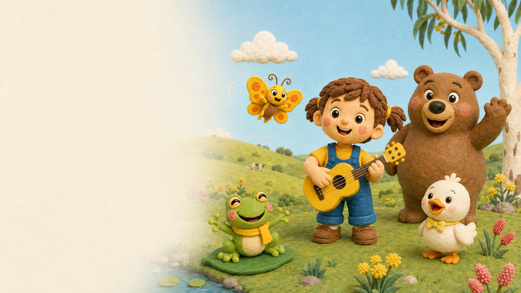 Alex and musical friends in the Berry countryside